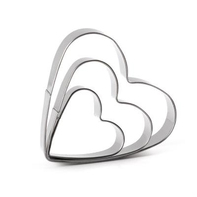 3lü Mini Kalp Metal Kurabiye Kalıbı