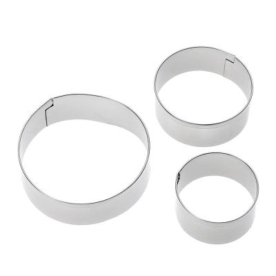 3lü Mini Yuvarlak Metal Kurabiye Kalıbı