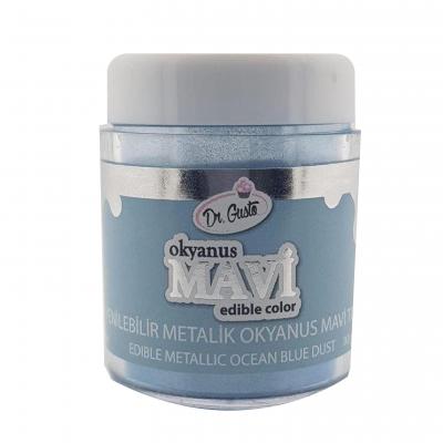 Yenilebilir Metalik Okyanus Mavi Toz Gıda Boyası  10 Gr