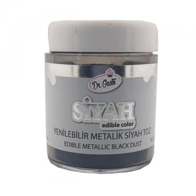 Yenilebilir Metalik Siyah Toz Gıda Boyası  10 Gr