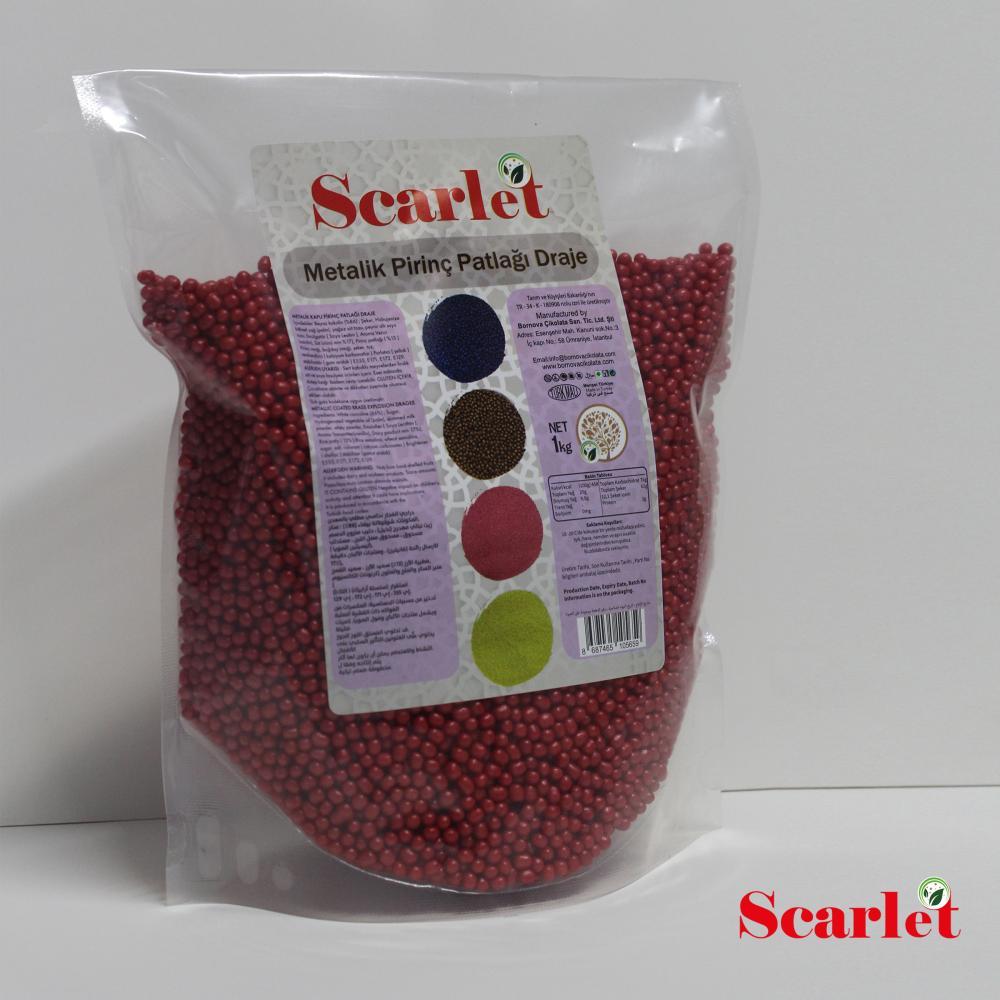 SCARLET METALİK KIRMIZI PİRİNÇ PATLAĞI