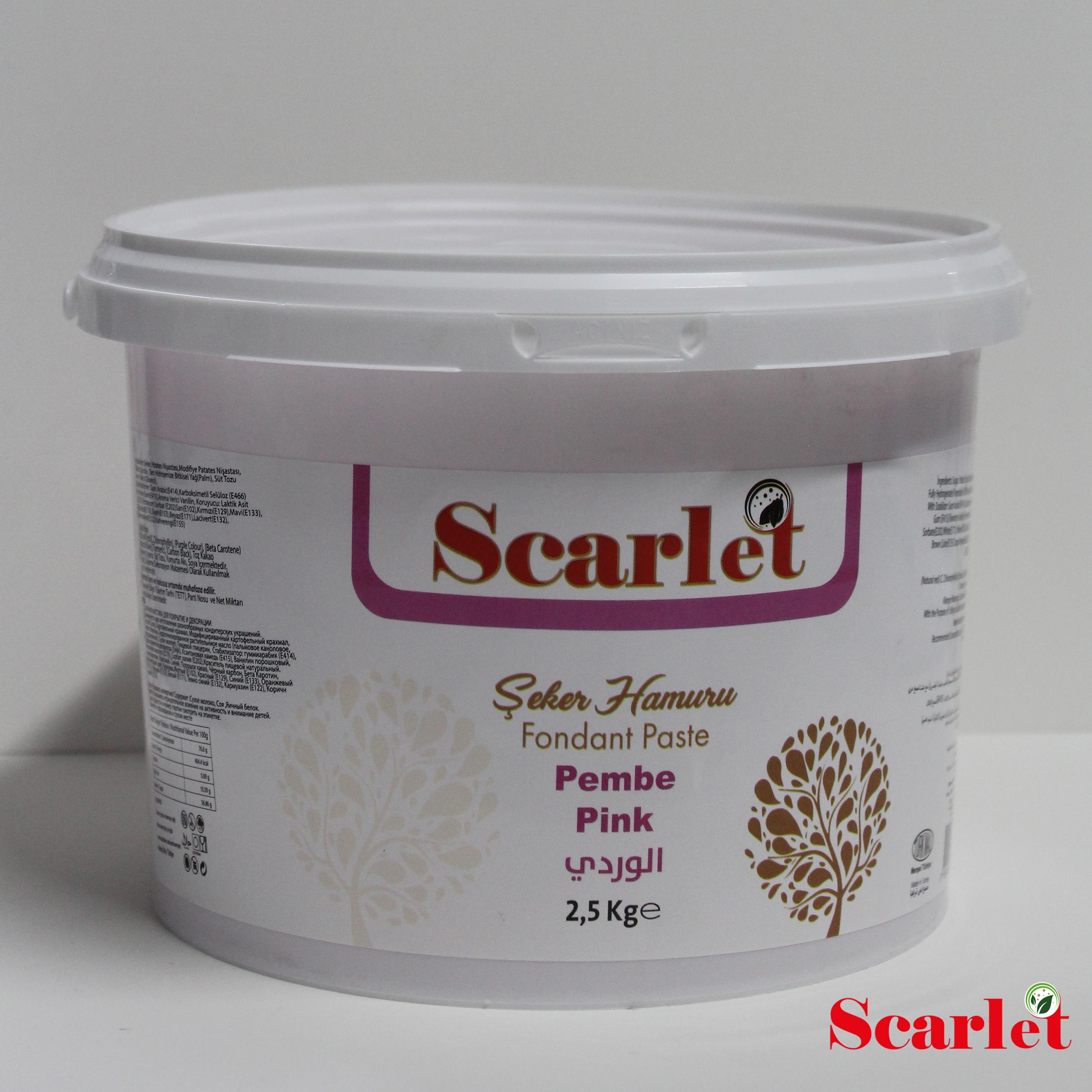 SCARLET PEMBE ŞEKER HAMURU ( 2,5 KG)