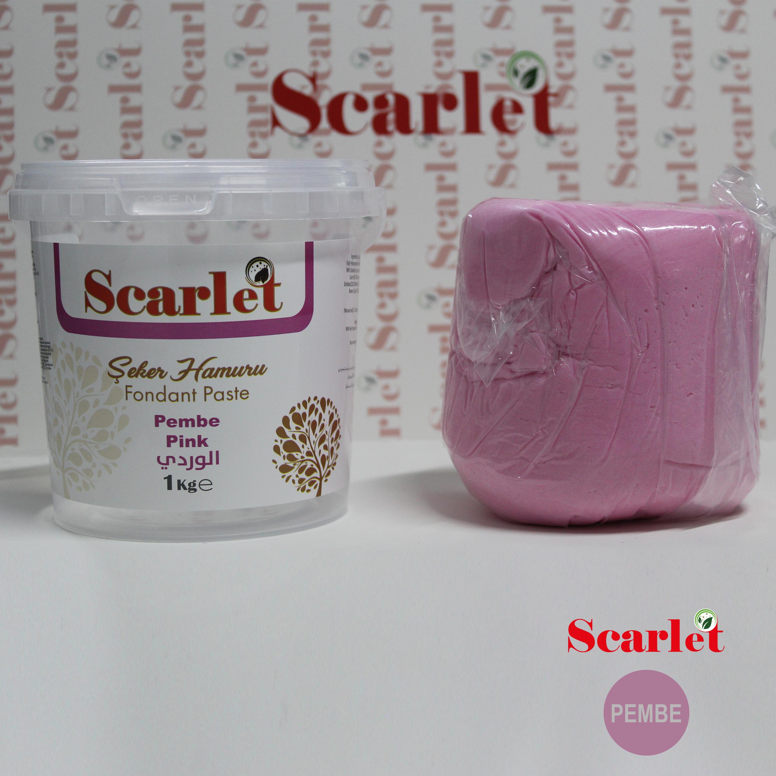 SCARLET PEMBE ŞEKER HAMURU (1 KG)