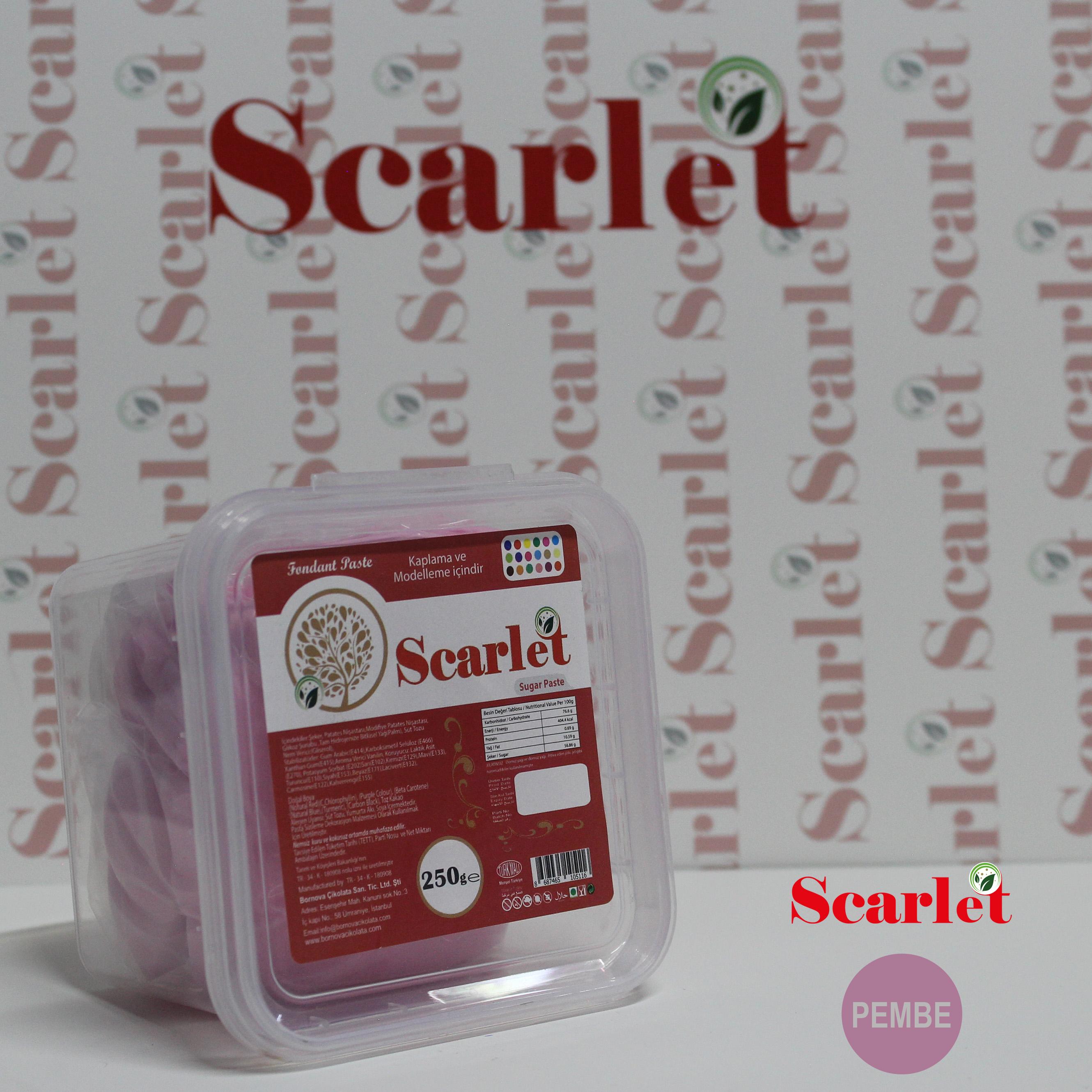 SCARLET PEMBE ŞEKER HAMURU (250 GR)