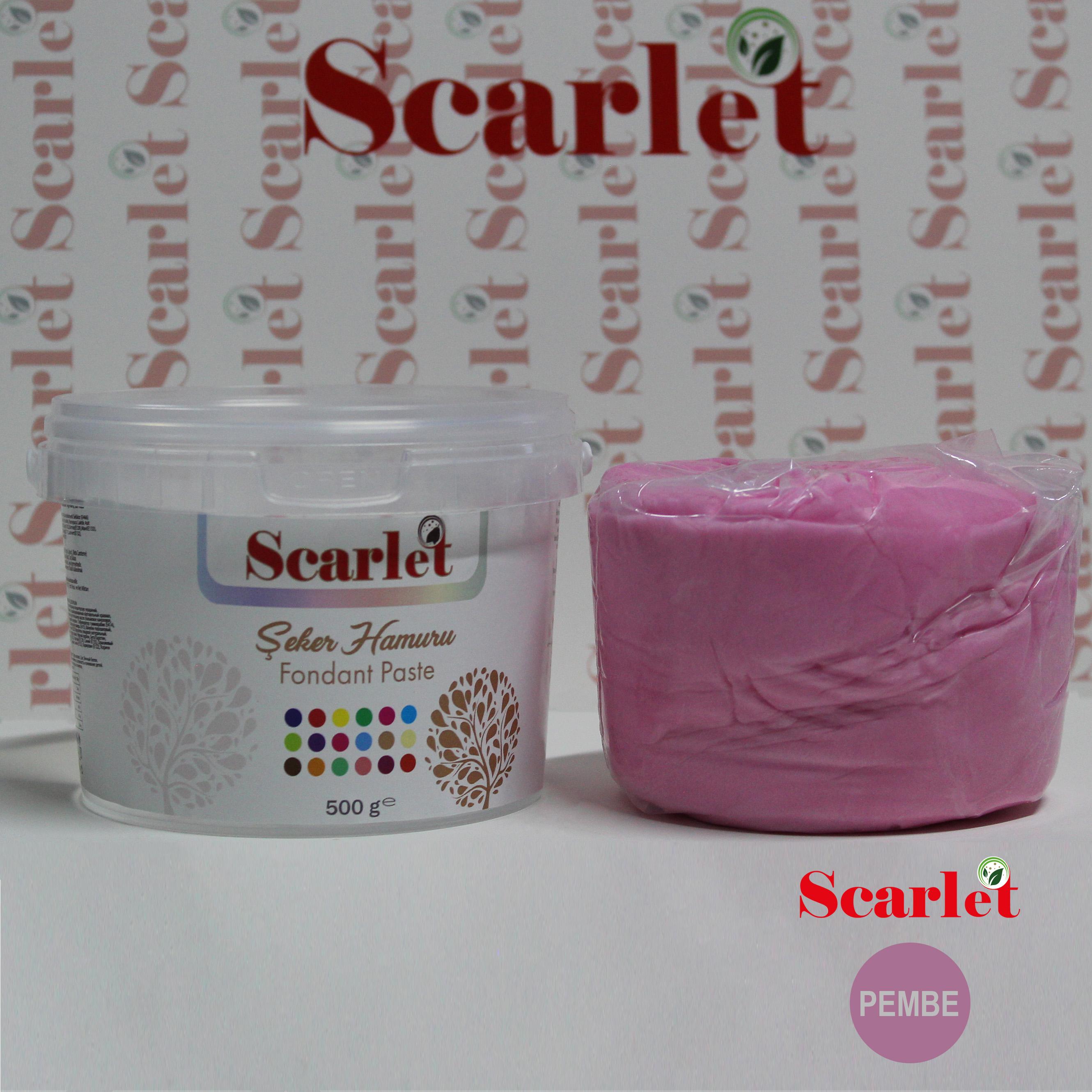 SCARLET PEMBE ŞEKER HAMURU (500 GR)