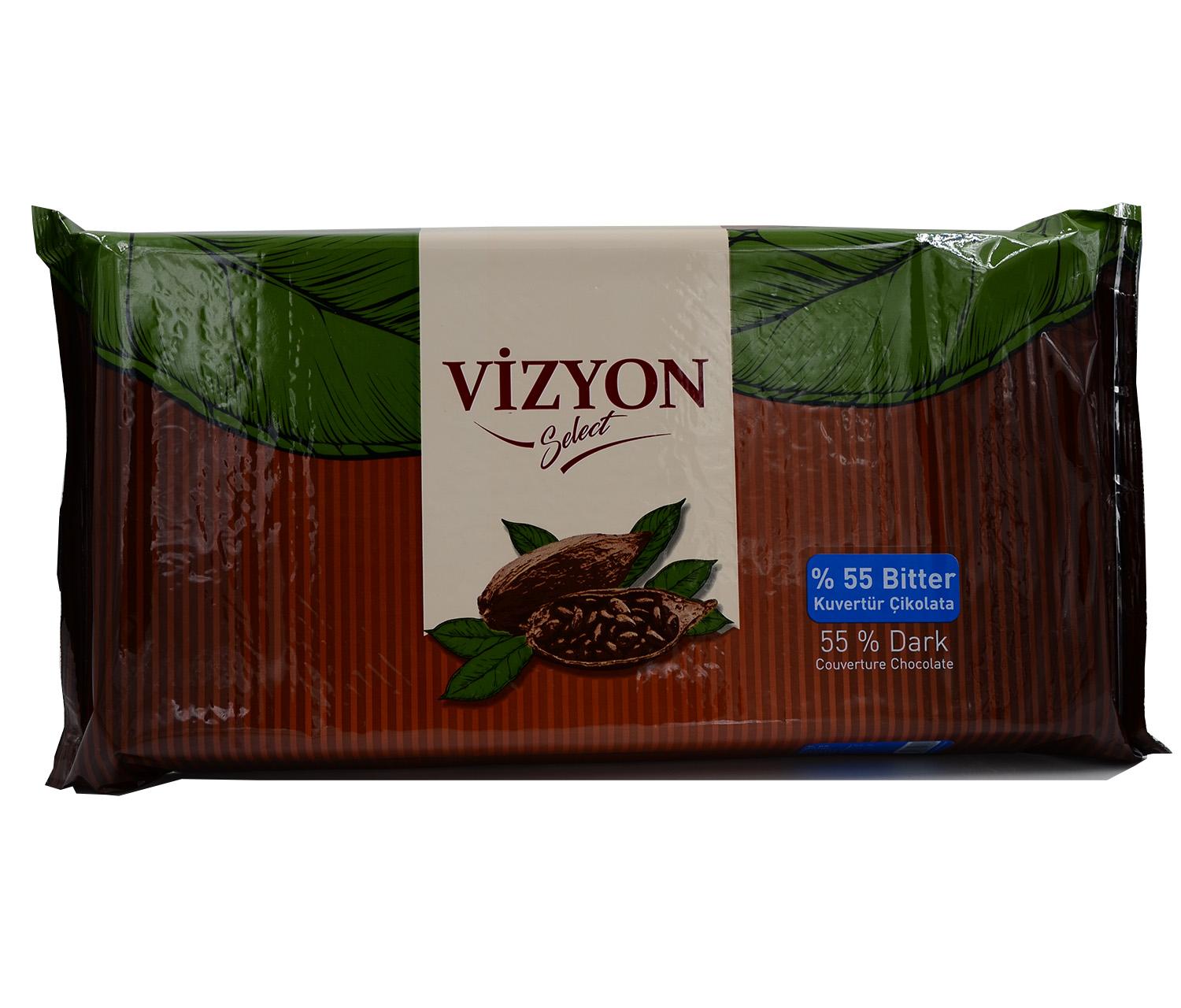 Vizyon Bitter Kuvertür Çikolata (2.5 kg)